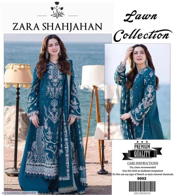 3 Pcs Women's Unstitched Printed Suit - Image 2